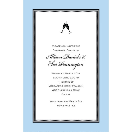 Etched Blue Border Invitations